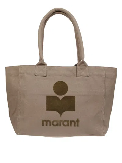 Isabel Marant Étoile Rectangular Brown Cow Leather Tote Bag With Logo