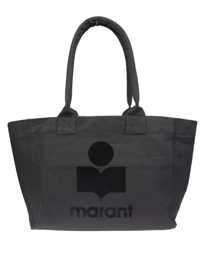 Isabel Marant Étoile Rectangular Leather Tote With Subtle Embossed Logo In Black