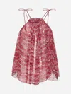 Isabel Marant Étoile Red Printed Muslin Akila Top