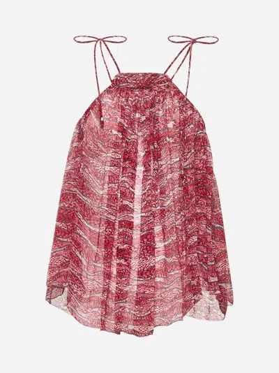 Isabel Marant Étoile Red Printed Muslin Akila Top