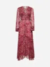 Isabel Marant Étoile 'amara' Red Long Dress With V Neck And Asymmetric Hem In Red