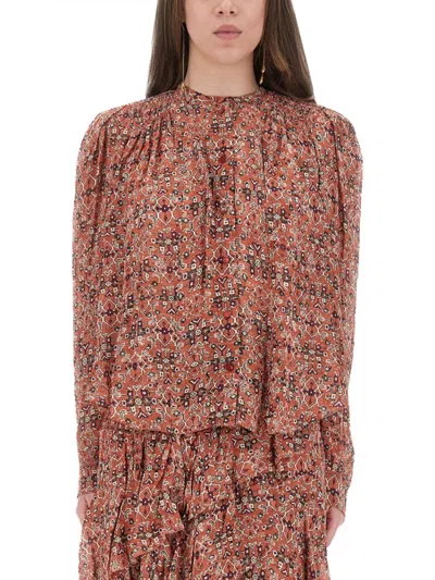 Isabel Marant Étoile Red Relaxed Printed Shirt