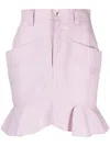 Isabel Marant Étoile Ruffled Hem Cotton Skirt In Purple