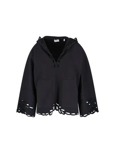 ISABEL MARANT ÉTOILE ISABEL MARANT ÉTOILE RELAXED FIT BLACK TOP WITH CUT-OUT DETAILING