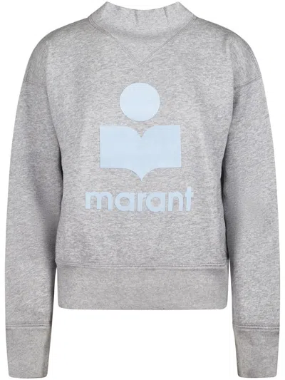 Isabel Marant Étoile Relaxed Fit Grey Sweater With Contrasting Logo In Gray