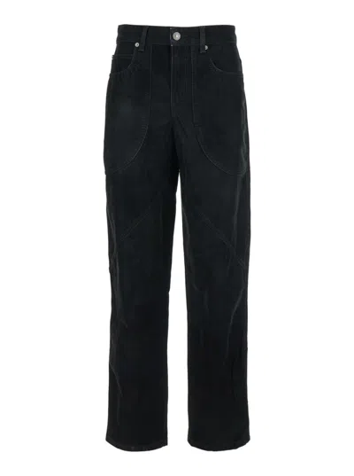 ISABEL MARANT ÉTOILE ISABEL MARANT ÉTOILE RELAXED-FIT HIGH WAIST PANTS WITH TEXTURED SURFACE