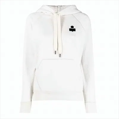 Isabel Marant Étoile Relaxed Fit Hoodie With Minimalist Design And Embroidered Logo In White