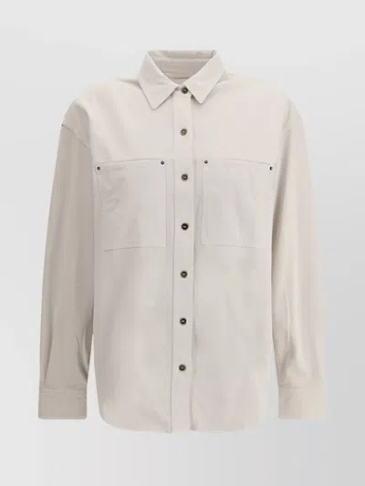 Isabel Marant Étoile Relaxed Fit Jersey Shirt With Dropped Shoulder In Gray