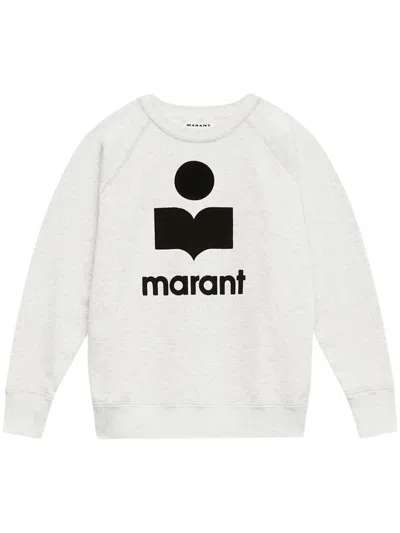 Isabel Marant Étoile Relaxed Fit Knit Sweater With Bold Graphic Logo In White