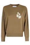 Isabel Marant Étoile Relaxed Fit Long Sleeve Jersey Top With Ribbed Details In Green
