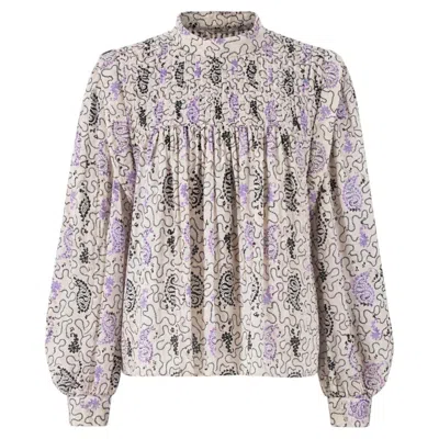 Pre-owned Isabel Marant Etoile Relaxed Printed Cotton Top In Gray