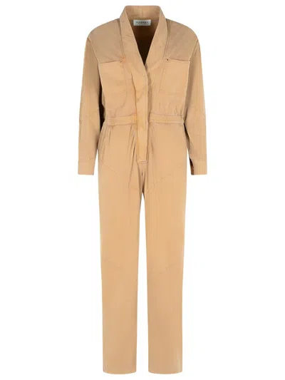 ISABEL MARANT ÉTOILE REMADY BROWN COTTON JUMPSUIT