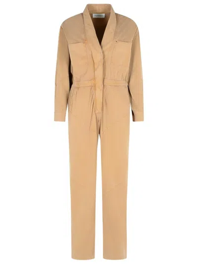 ISABEL MARANT ÉTOILE ISABEL MARANT ÉTOILE REMADY' BROWN COTTON JUMPSUIT