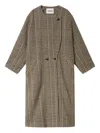 Isabel Marant Étoile Renee Checked Button Coat In Brown