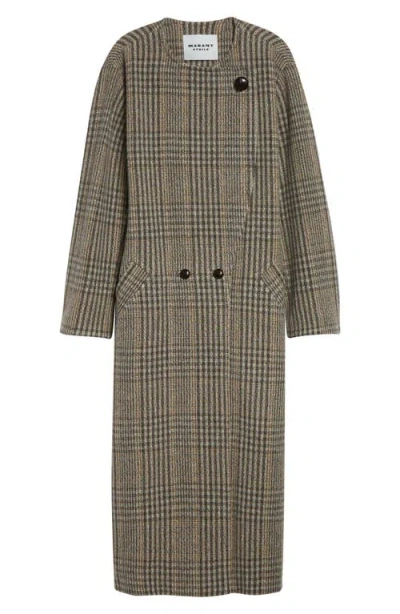 Isabel Marant Étoile Renee Plaid Virgin Wool Coat In Neutral