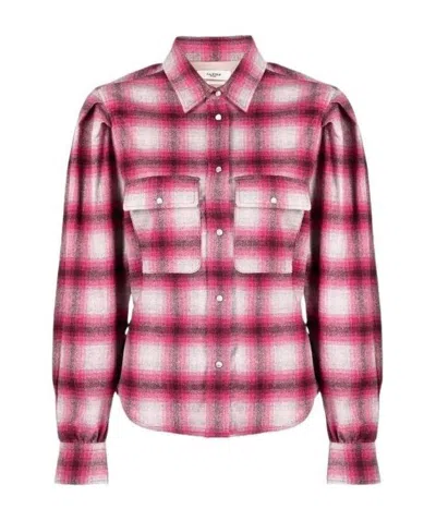 Isabel Marant Étoile Reosi Checked Wool-blend Flannel Shirt In Pink