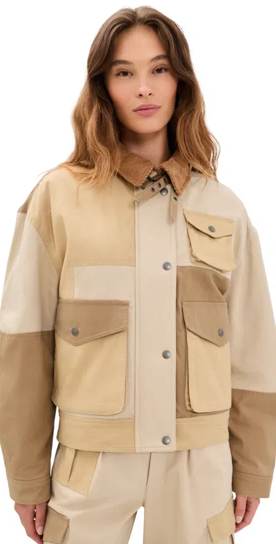 Isabel Marant Étoile Risla Corduroy-trimmed Cotton Jacket In Multi