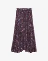 Isabel Marant Étoile Besma Long Printed Crepe Skirt In Brown