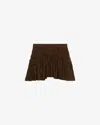 Isabel Marant Étoile Ceola Frilled Cotton-blend Miniskirt In Brown