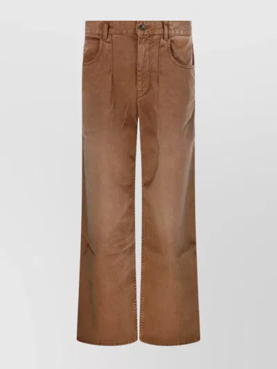 Isabel Marant Étoile Rodayna Ga Jeans Belt Loops Side Pockets In Brown