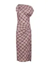 Isabel Marant Étoile Rosewood Checkered Cotton Naerys Asymmetric Dress In Pink