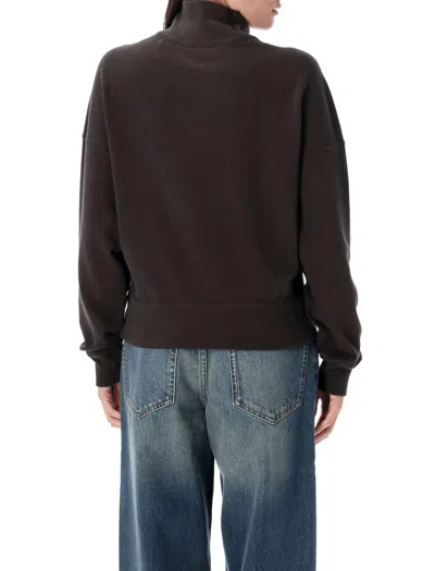 Isabel Marant Étoile Ross Half Zip Sweatshirt In Brown