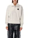 Isabel Marant Étoile Ross Half Zip Sweatshirt In Silver