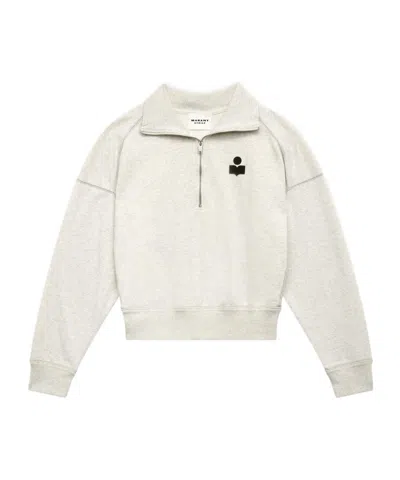 ISABEL MARANT ÉTOILE ISABEL MARANT ÉTOILE ROSS LOGO-FLOCKED ZIP-UP SWEATSHIRT