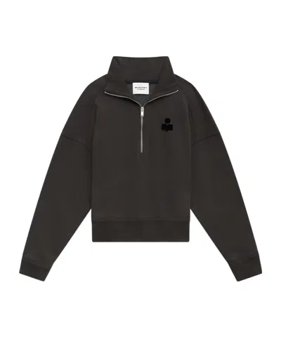 ISABEL MARANT ÉTOILE ISABEL MARANT ÉTOILE ROSS LOGO-FLOCKED ZIP-UP SWEATSHIRT