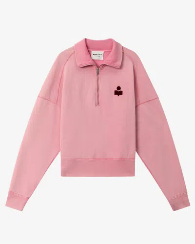 Isabel Marant Étoile Ross Zip Logo Sweatshirt In Pink