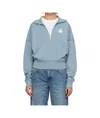 Isabel Marant Étoile Ross Half Zip Cotton Sweatshirt In Blue