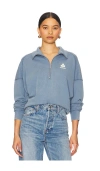Isabel Marant Étoile Ross Half Zip Cotton Sweatshirt In Gray