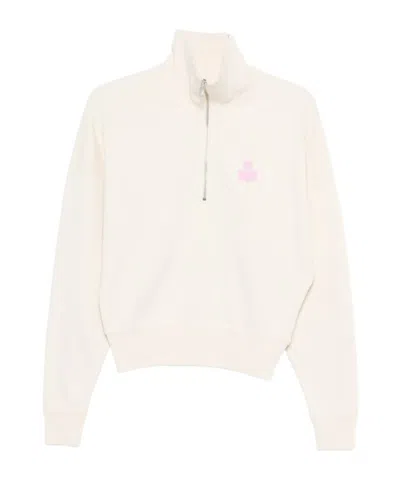 Isabel Marant Étoile Half-zip Long-sleeved Sweatshirt In White