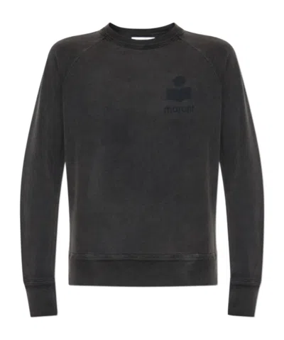 Isabel Marant Étoile Round-collar Long-sleeve Hoodie In Black