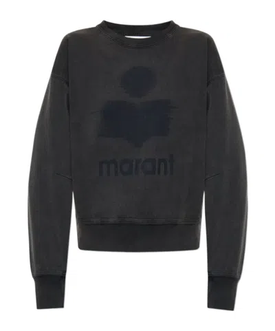 Isabel Marant Étoile Round-collar Long-sleeve Hoodie In Black
