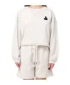 Isabel Marant Étoile Milla Logo-embroidered Sweatshirt In White