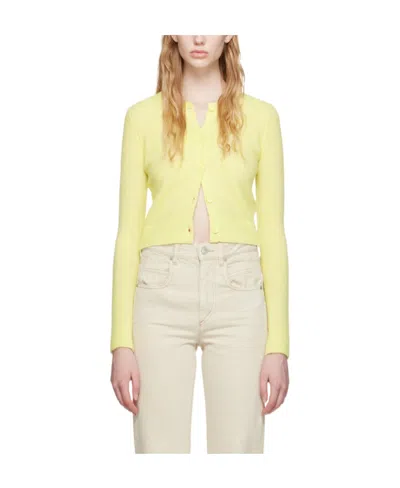 Isabel Marant Étoile Round Neck Stretch Sweater In Yellow