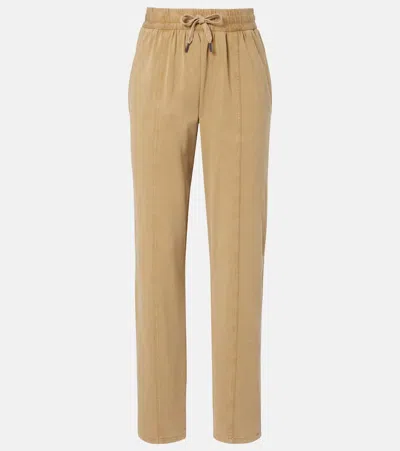 Isabel Marant Étoile Rozene Cotton Jersey Sweatpants In Brown
