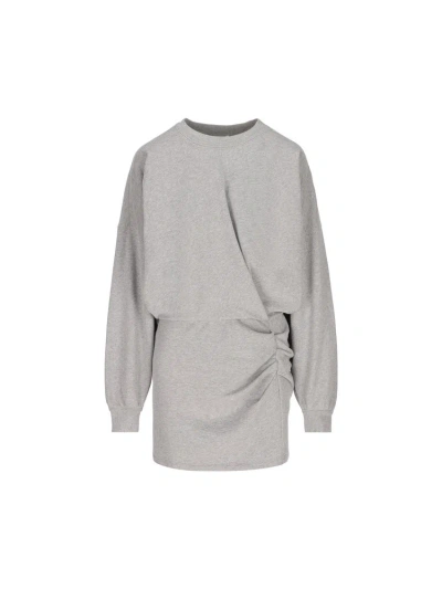 Isabel Marant Étoile Ruched Detailed Mini Dress In Grey