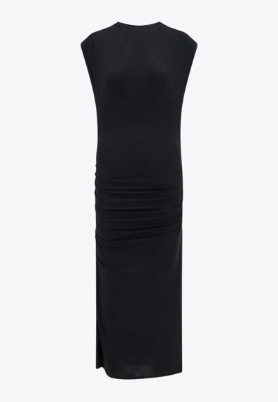 Isabel Marant Étoile Ruched Midi Dress In Black