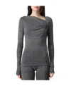 Isabel Marant Étoile Ruched-neck Knitted Top In Black