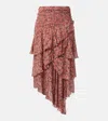 Isabel Marant Étoile Marant Etoile Women Rust Printed Georgette Brigitte Midi Skirt In Multi