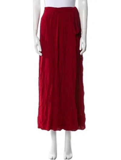Pre-owned Isabel Marant Étoile Ruffle Embellishment Midi Length Skirt In Burgundy