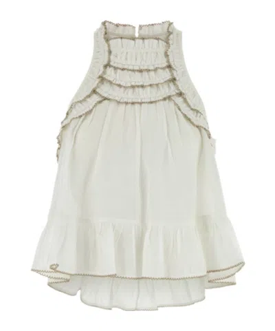 Isabel Marant Étoile Ruffle Sleeveless T-shirt In White