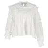Isabel Marant Etoile Ruffled Blouse In White Cotton In White