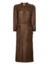Isabel Marant Étoile Ruffled Button-front Maxi Dress In Brown