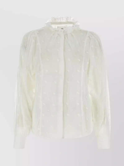 Isabel Marant Étoile Ruffled Collar Cotton Blouse In Neutral