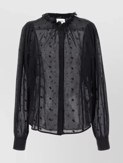 ISABEL MARANT ÉTOILE RUFFLED COLLAR FLORAL PATTERN SHIRT