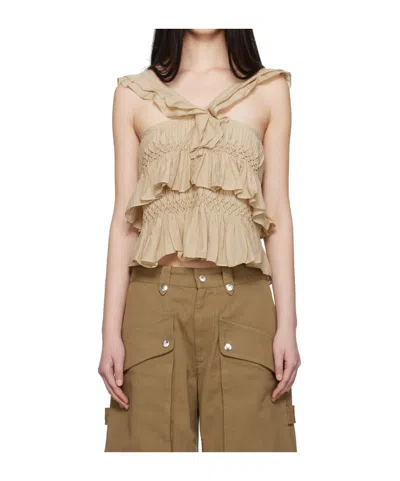Isabel Marant Étoile Ruffled Detail Blouse In Nude