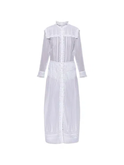 Isabel Marant Étoile Ruffled Embroidered Maxi Dress In White